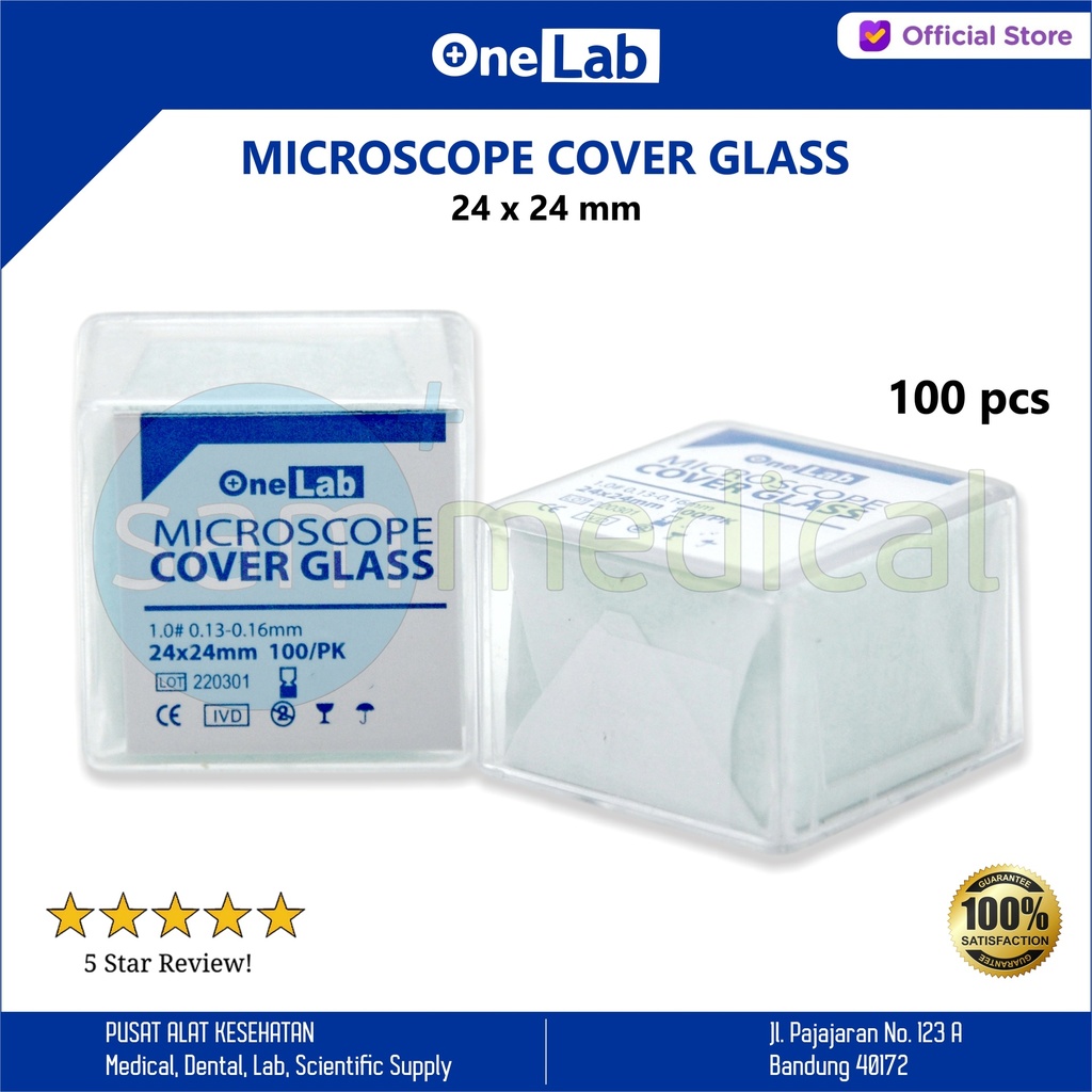 One Lab Cover Glass 24x24 @100pcs