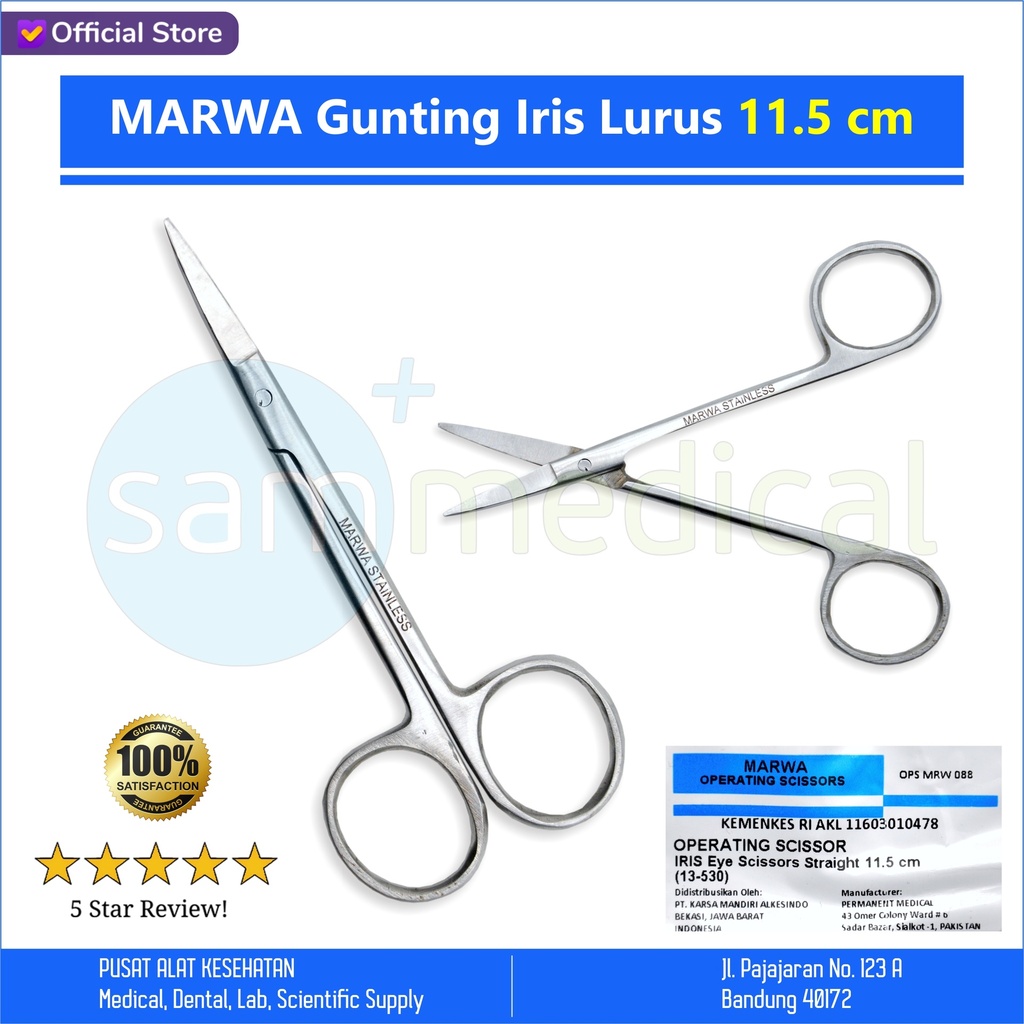 MARWA Gunting Iris Lurus 11.5cm