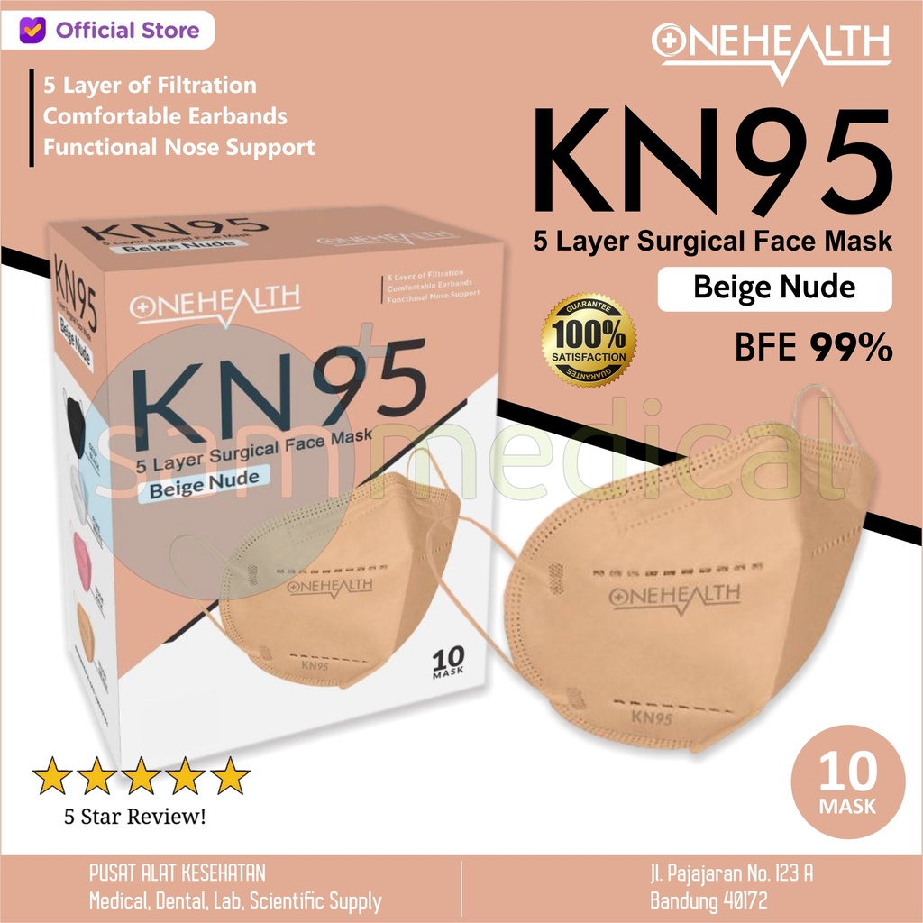 [00120220302] One Health Masker KN95 Nude Beige isi 10pcs