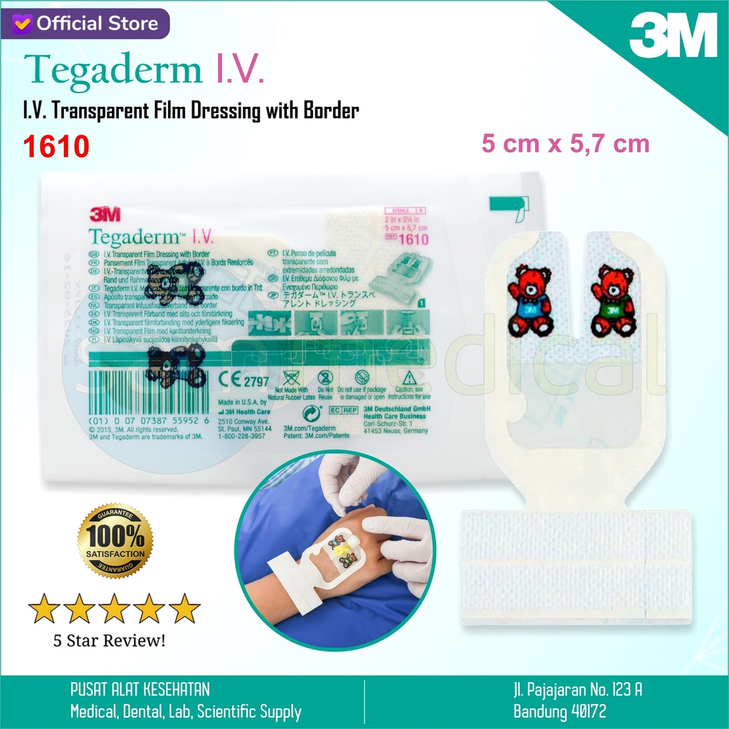 [00120220319] 3M Tegaderm IV Film (5cm x 5.7cm) @pcs 1610