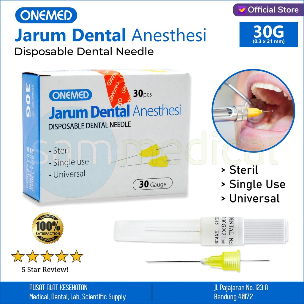 One Med Dental Needle 30Gx21mm @pcs