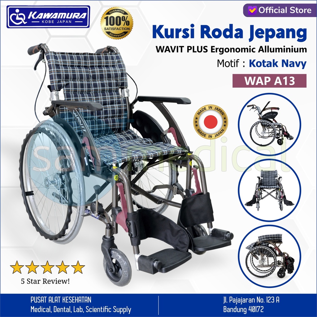 Kawamura WAVIT PLUS Ergo Alluminium NAVY WAP A13-Roda Besar