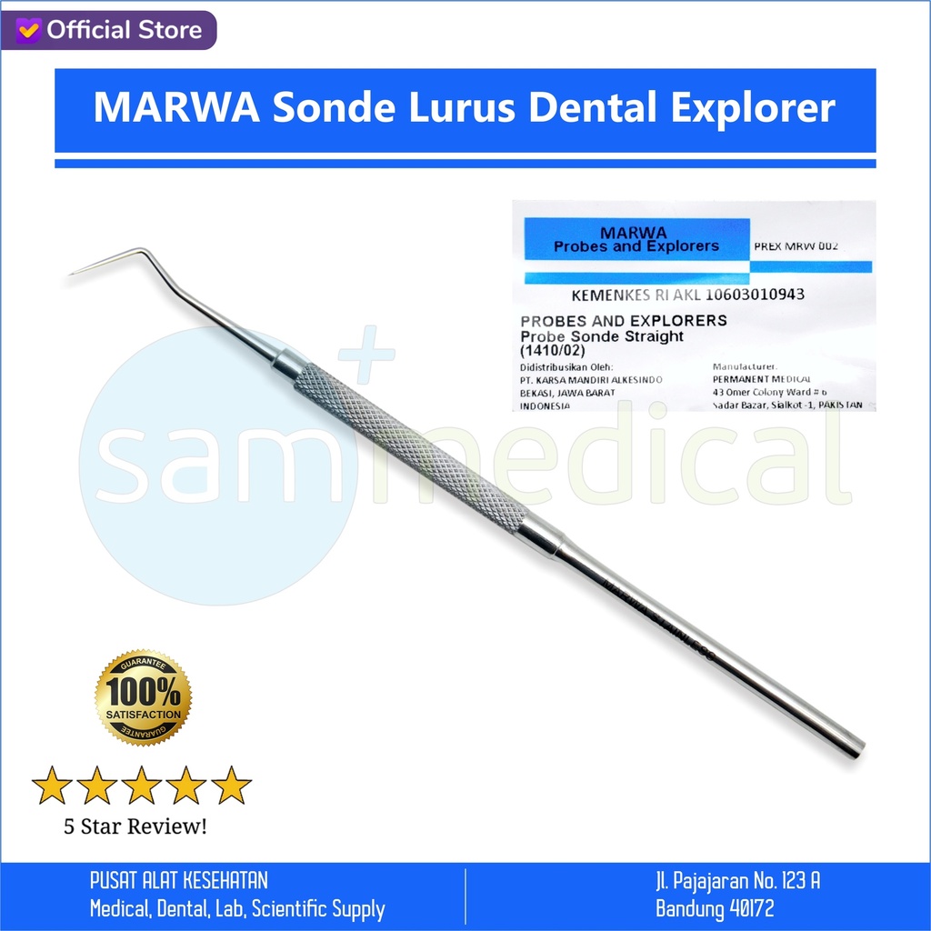 [00720220022] MARWA Sonde Lurus Dental Explorer