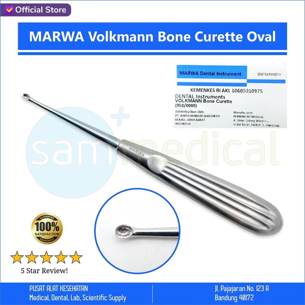 [00720220027] MARWA Volkmann Bone Curette Oval Fig 0
