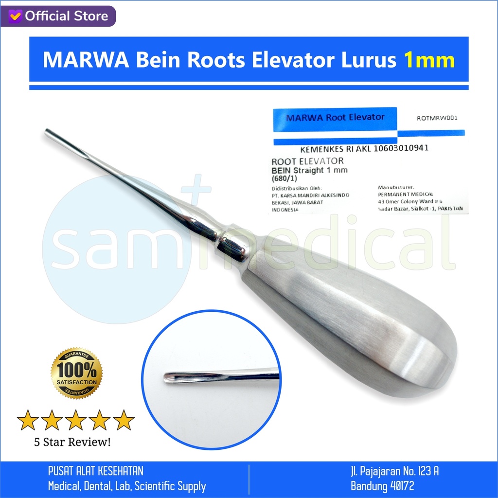 MARWA Bein Roots Elevator Lurus 1mm