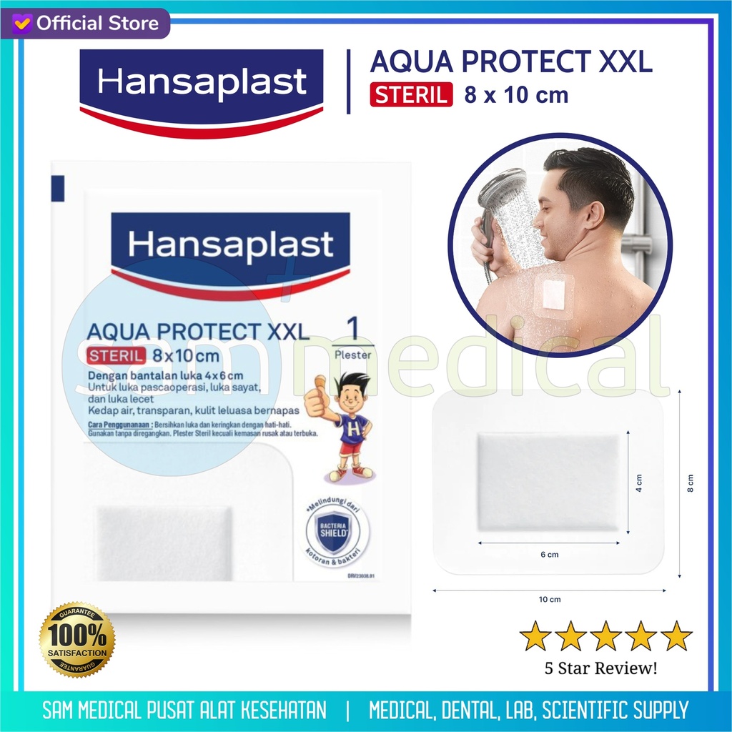 [00120220411] Hansaplast Aqua Protect Steril XXL 8x10cm @pcs