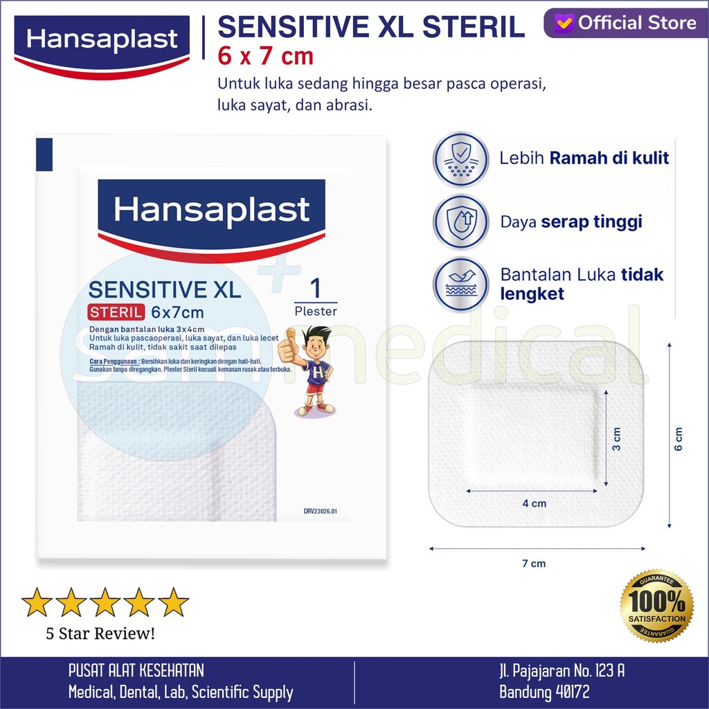 [00120220412] Hansaplast Sensitive Steril XL 6x7cm