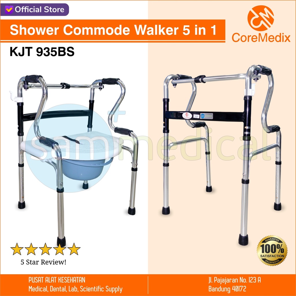 [00120220414] Coremedix Shower Commode Walker 5 in 1 KJT 935BS 