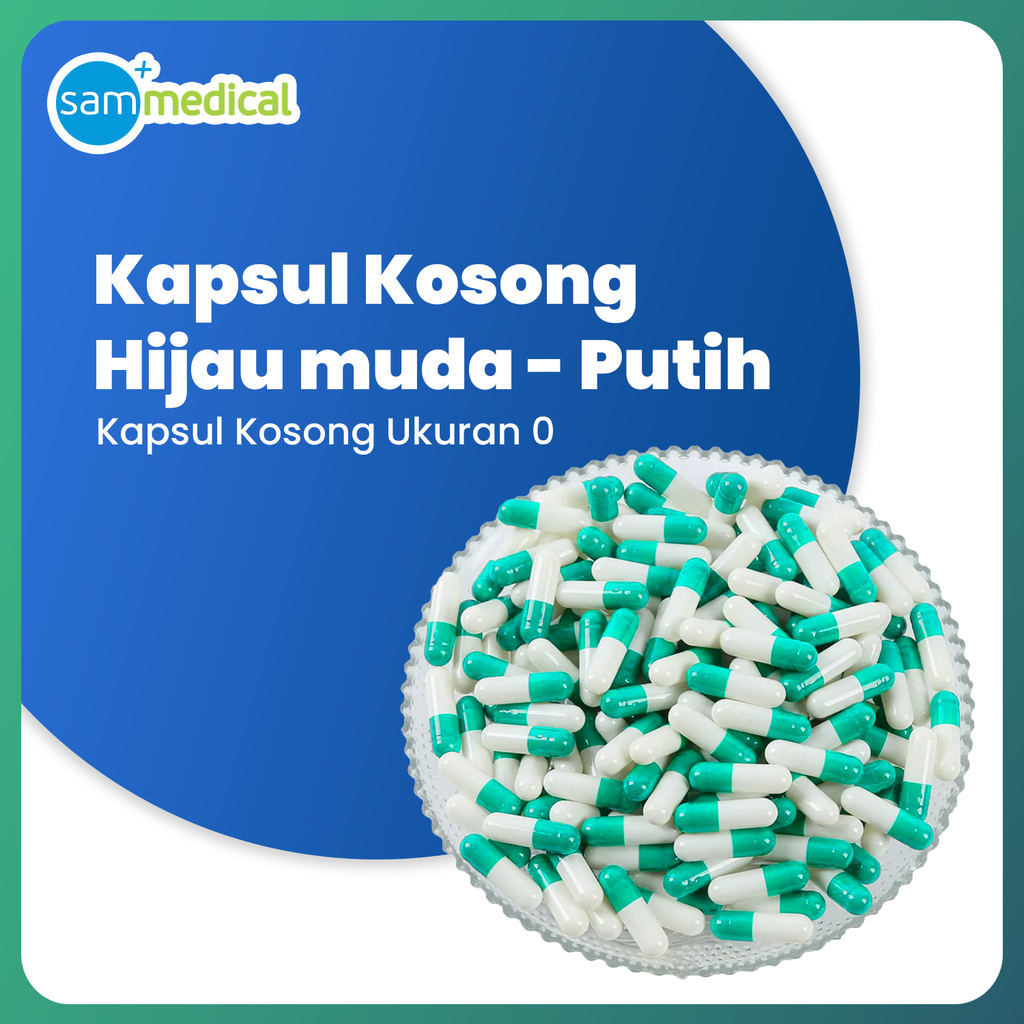 Kapsul Kosong No 0 (500mg) - Hijau Muda Putih