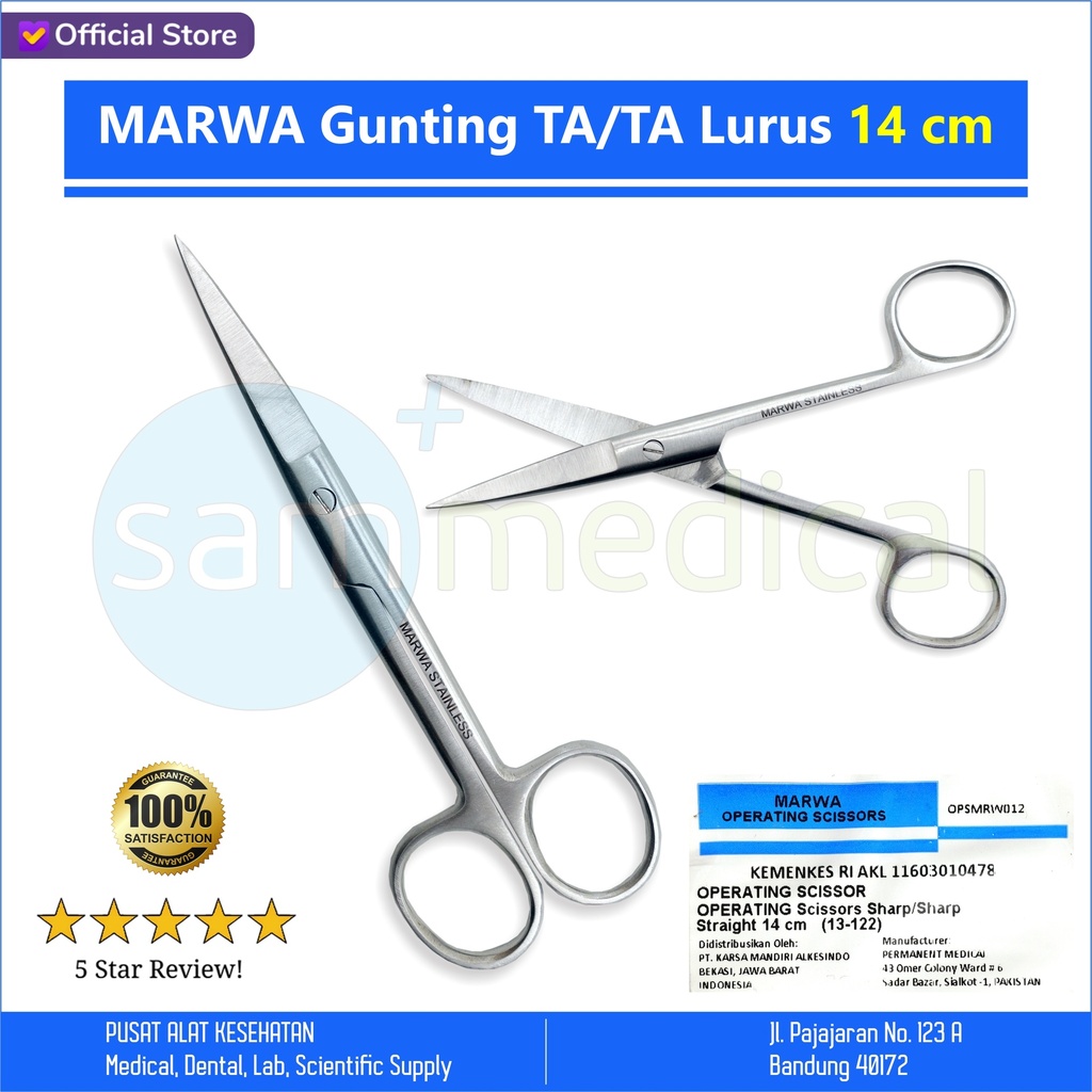 [00120220449] MARWA Gunting TA/TA Lurus 14cm (13-122)