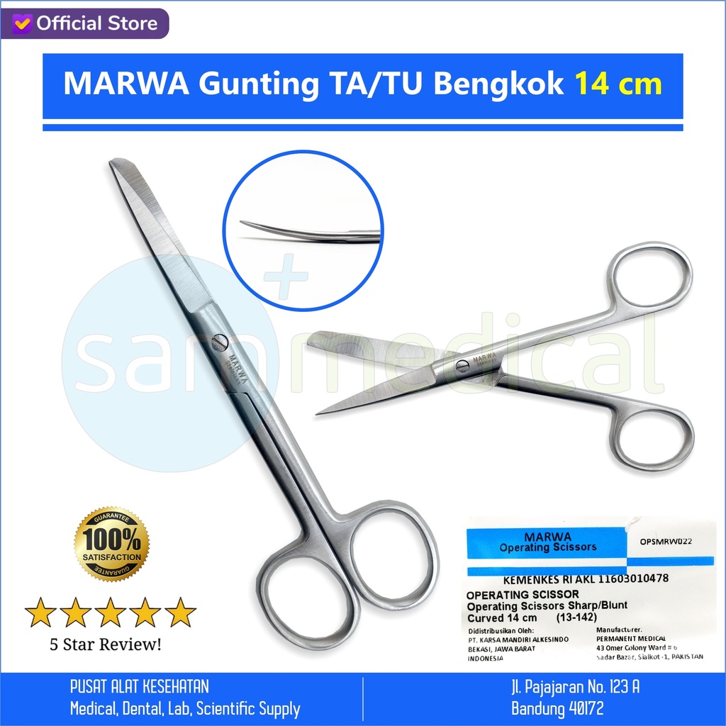 [00120220451] MARWA Gunting TA/TU Bengkok 14cm