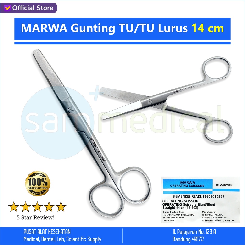 [00120220452] MARWA Gunting TU/TU Lurus - 14cm