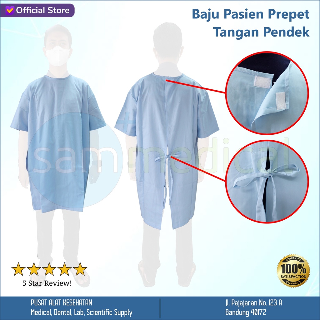 [00120220468] Baju Pasien Prepet Tangan Pendek