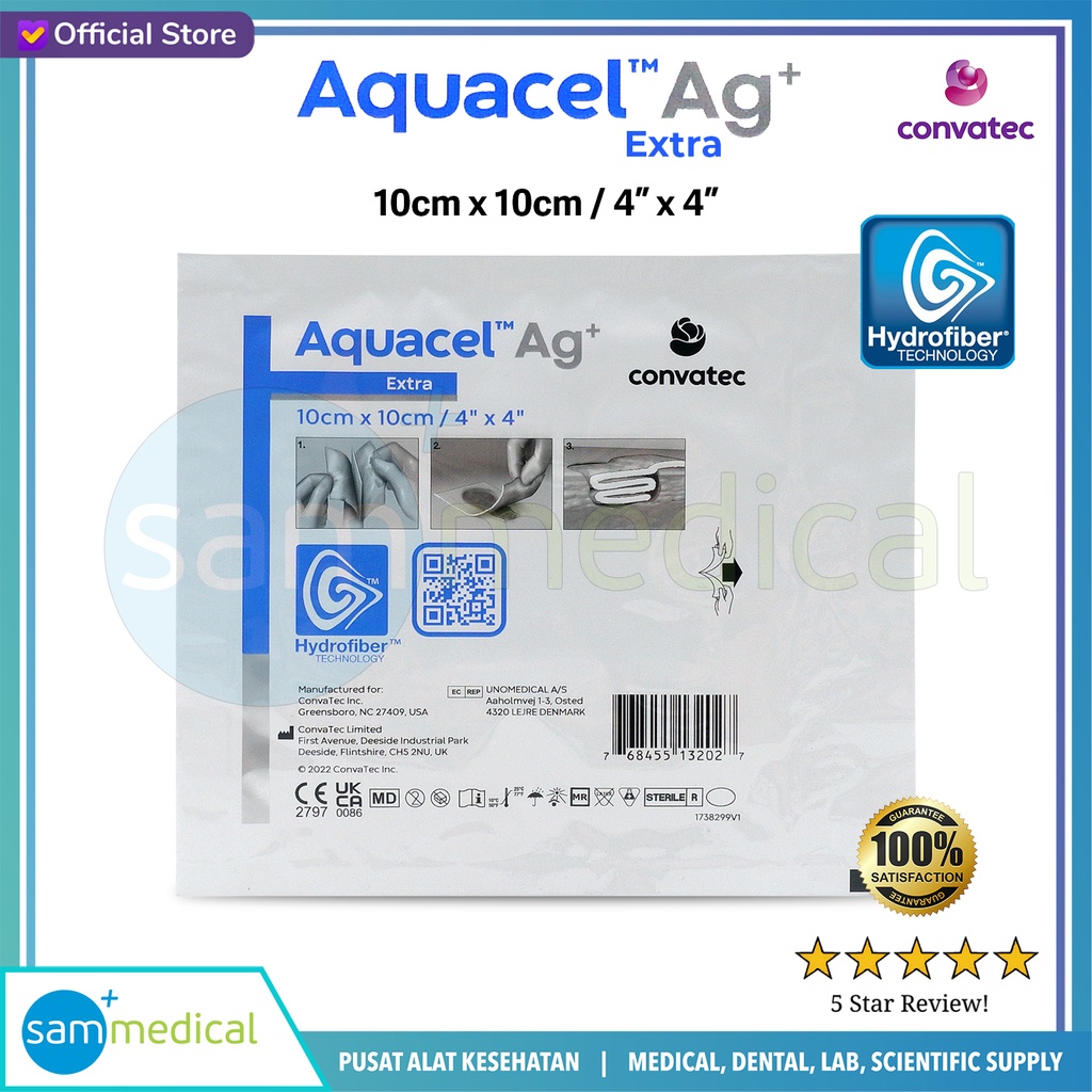 [00120220515] Convatec Aquacel Ag+ Extra @10x10cm 413567