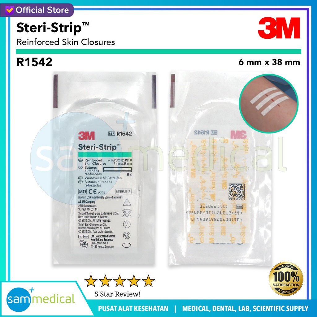 [00120220576] 3M Steri Strip R1542 - 6mmx38mm 