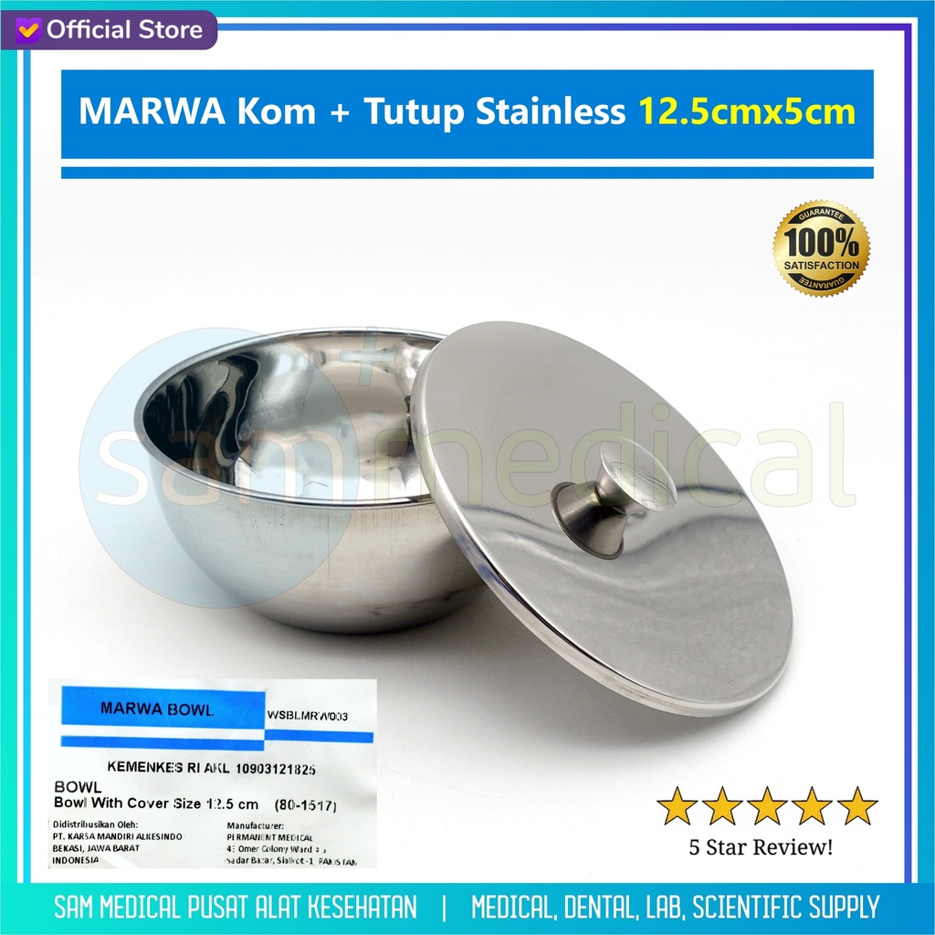MARWA Kom + Tutup Stainless 12.5cmx5cm
