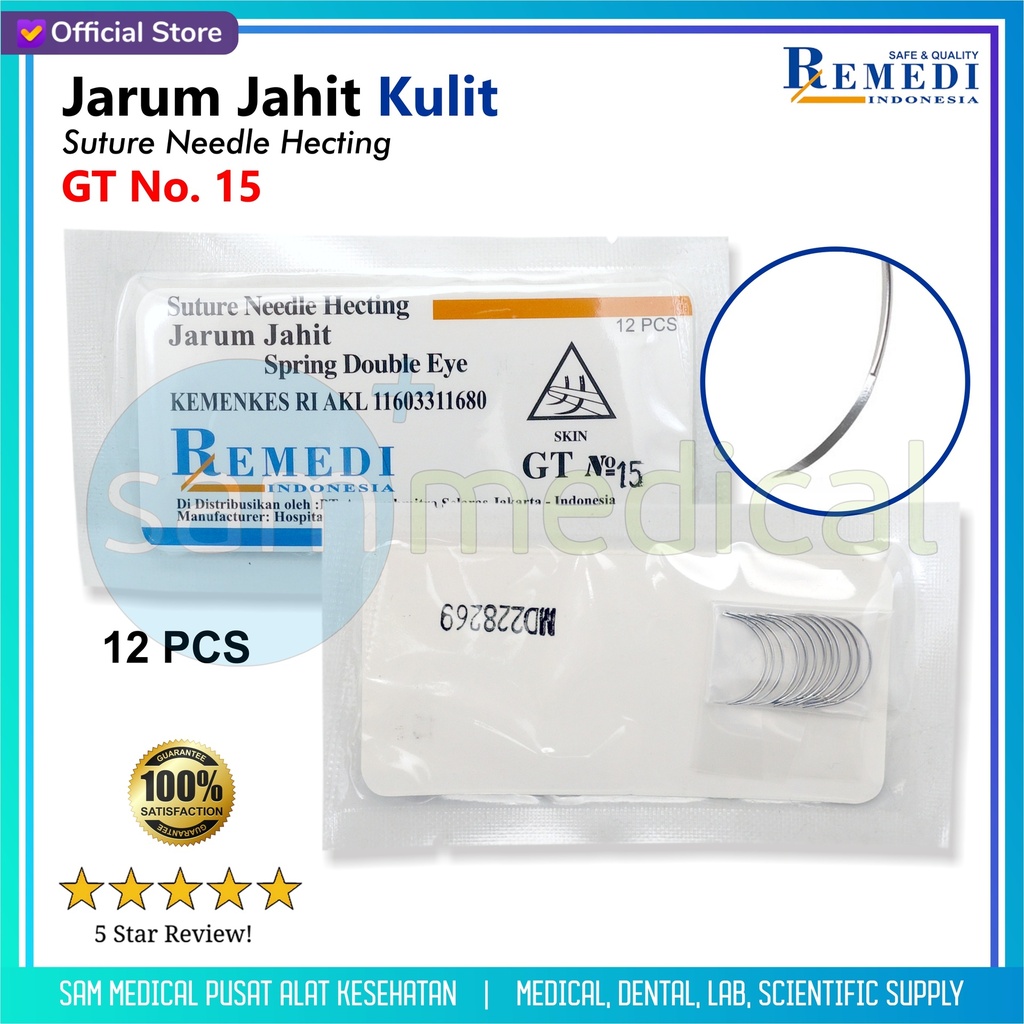 [00120220613] Remedi Jarum Jahit KULIT Gt15 @12pcs/Sachet