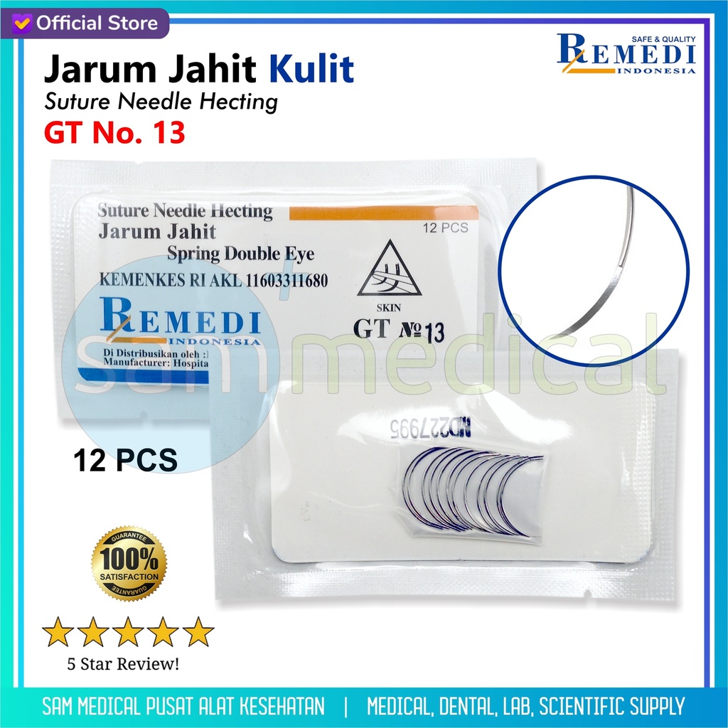[00120220614] Remedi Jarum Jahit KULIT Gt13 @12pcs/Sachet