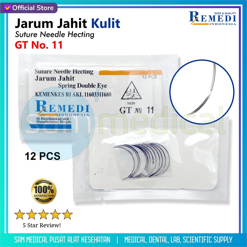 Remedi Jarum Jahit KULIT Gt11 @12pcs/Sachet