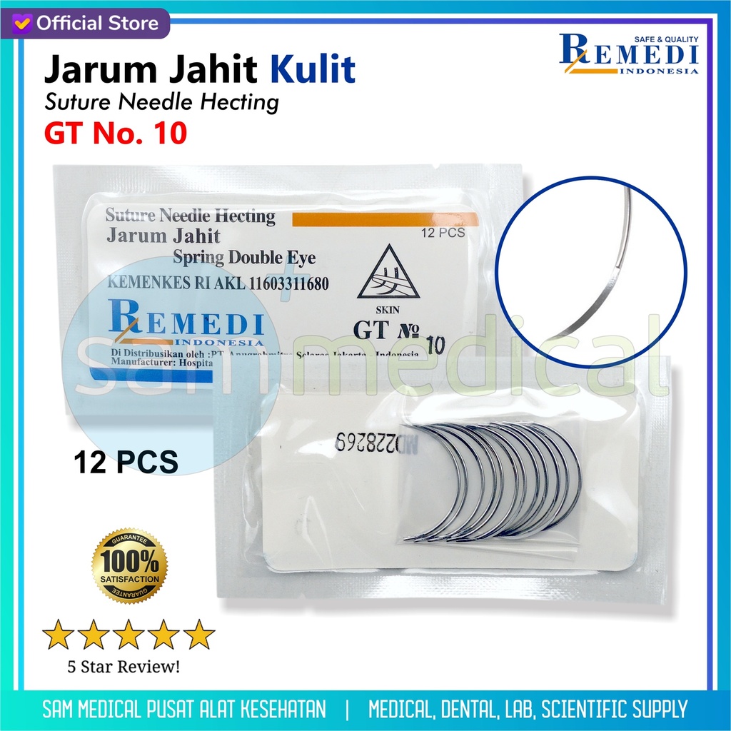 [00120220616] Remedi Jarum Jahit KULIT Gt10 @12pcs/Sachet