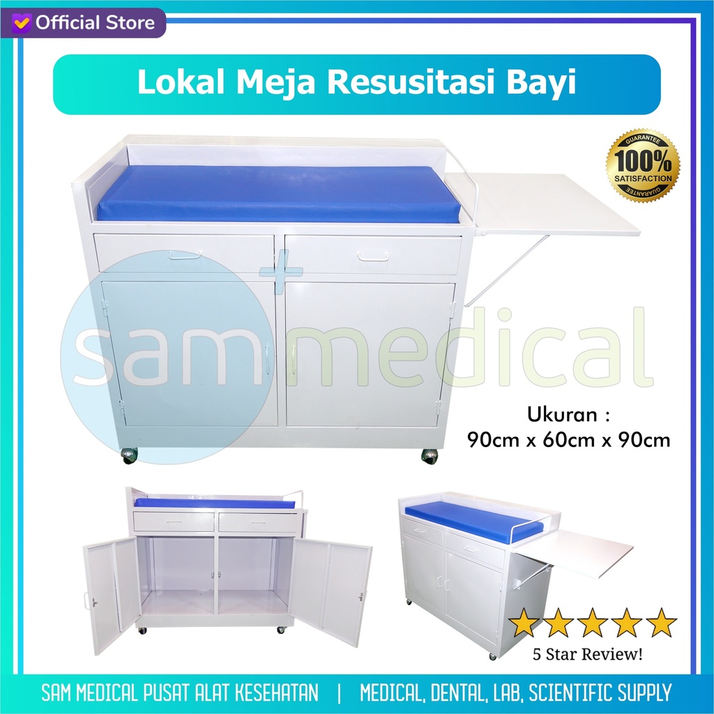 [00120230007] Lokal Meja Resusitasi Bayi 90x60x90cm