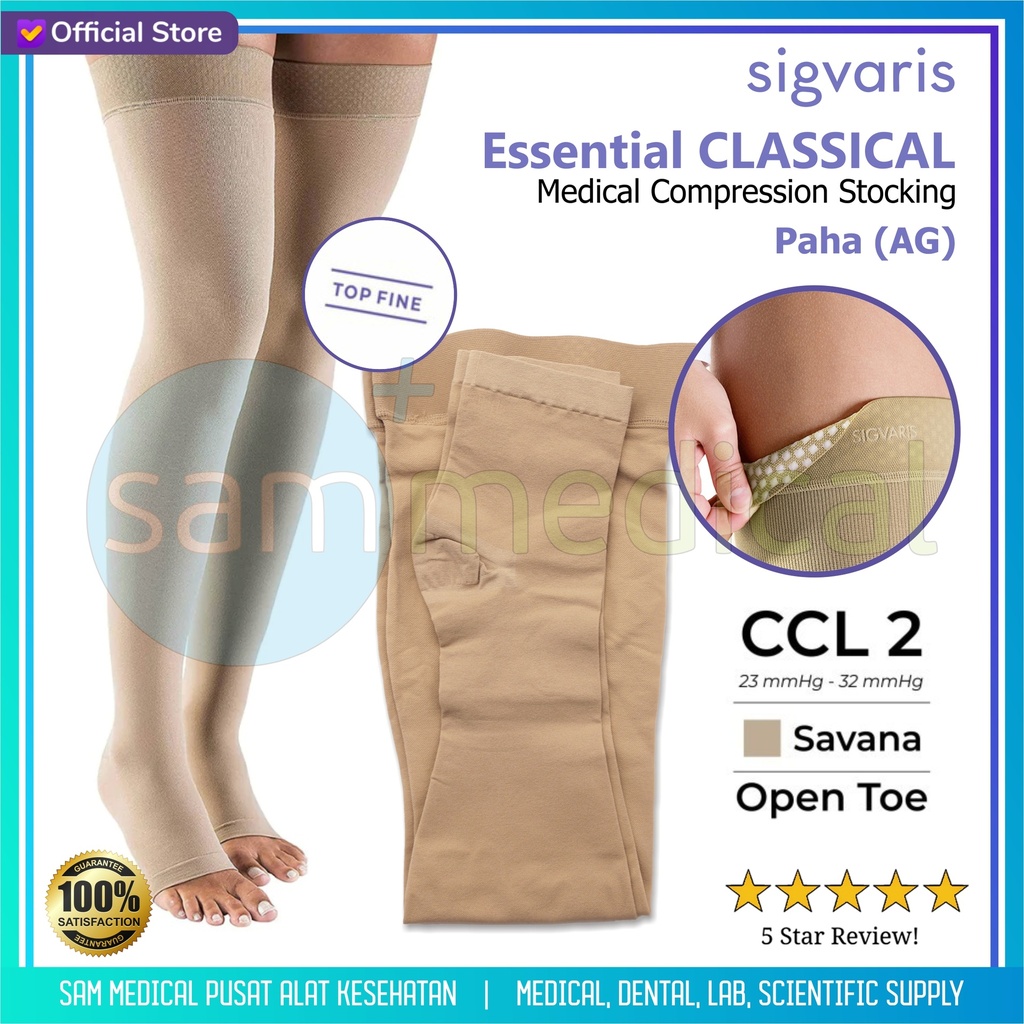[00120230009] SIGVARIS CLASSICAL Stocking AG Open Toes - Paha CCL2 Size L