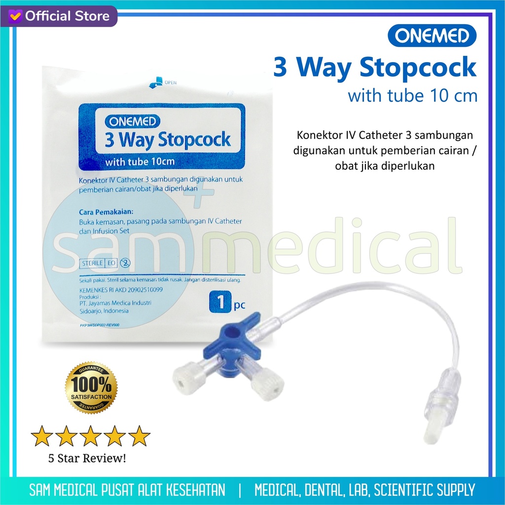 One Med 3 Way Stopcock with Tube / Selang
