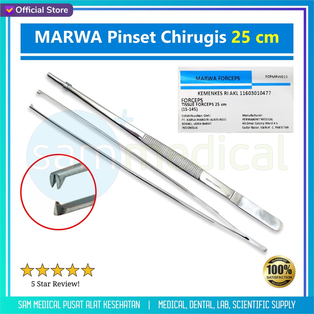 [00120230018] MARWA Pinset Chirugis 25cm