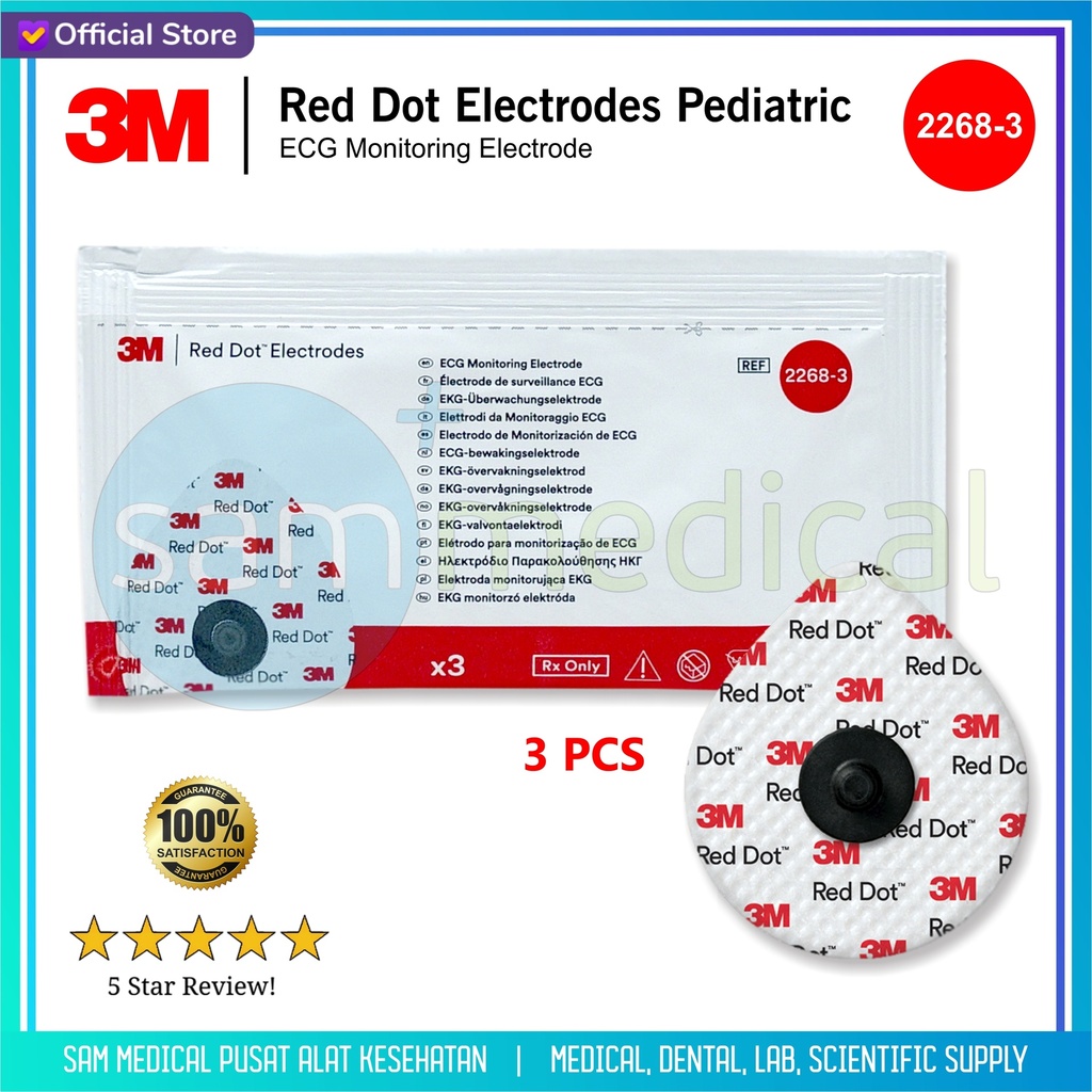 3M Red Dot Electrode Pediatric @3pcs 2268-3