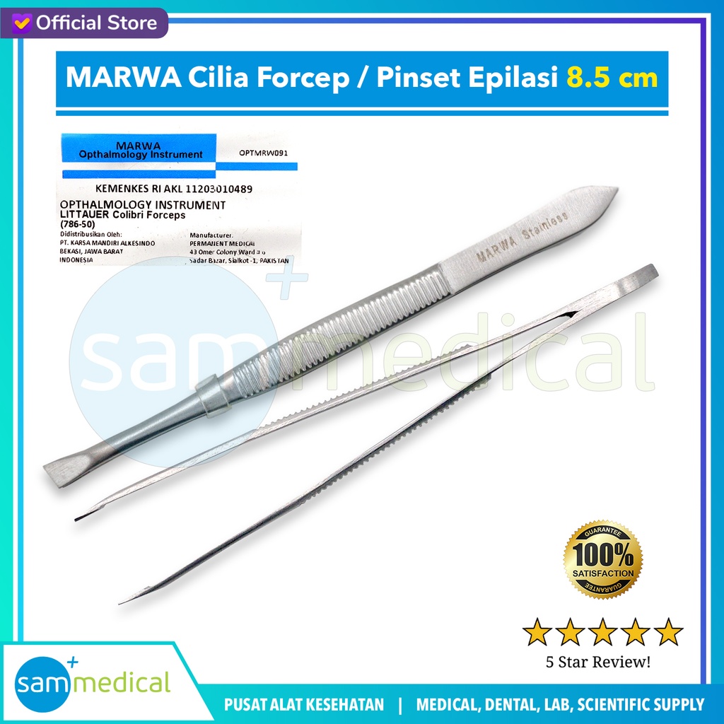 MARWA Cilia Forcep / Pinset Epilasi 8.5cm (37-740)