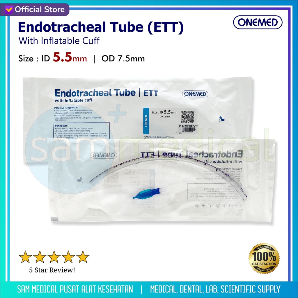 One Med Endotracheal Tube / ETT With Cuff - 5.5