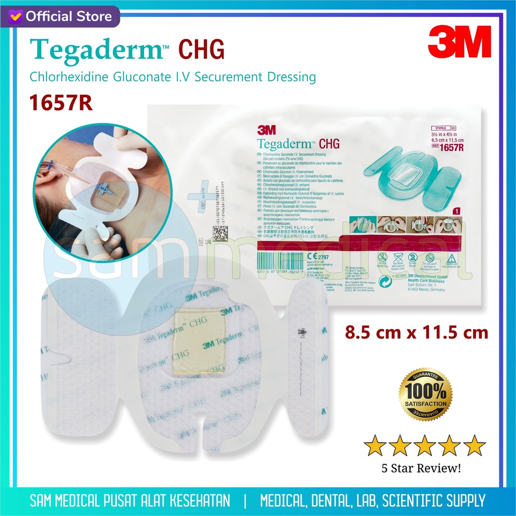 [00120230078] 3M Tegaderm CHG (8.5cm x 11.5cm) @pcs 1657R