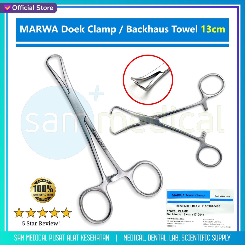 MARWA Doek Clamp or Backhaus Towel 13cm