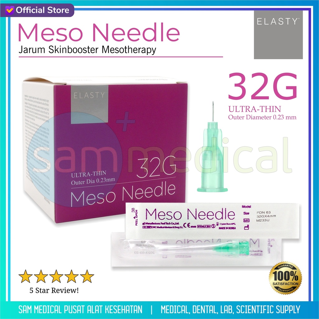 [00120230092] Elasty Meso Needle / Jarum Skinbooster Mesotherapy 32G-4mm