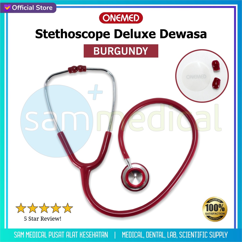 [00120230118] One Med Stethoskop Deluxe Dewasa Burgundy