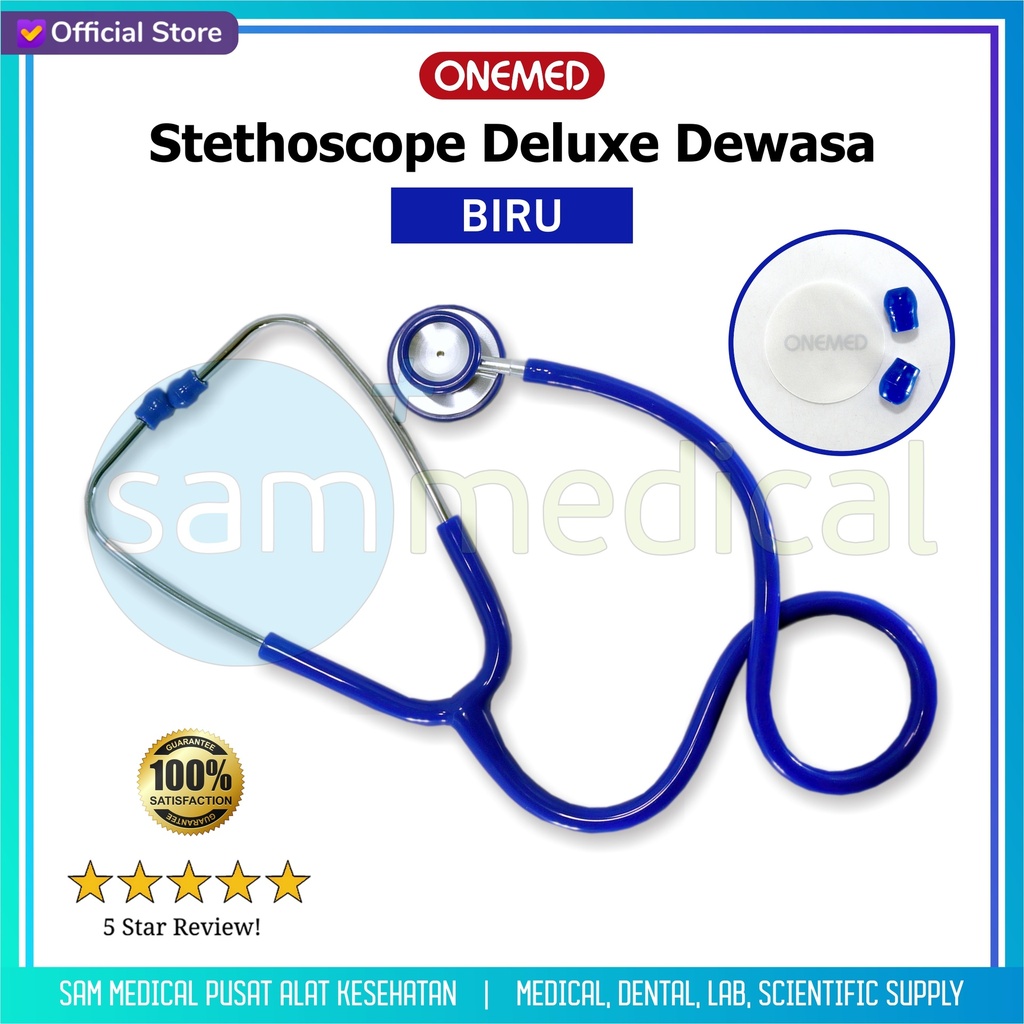 [00120230119] One Med Stethoskop Deluxe Dewasa Biru