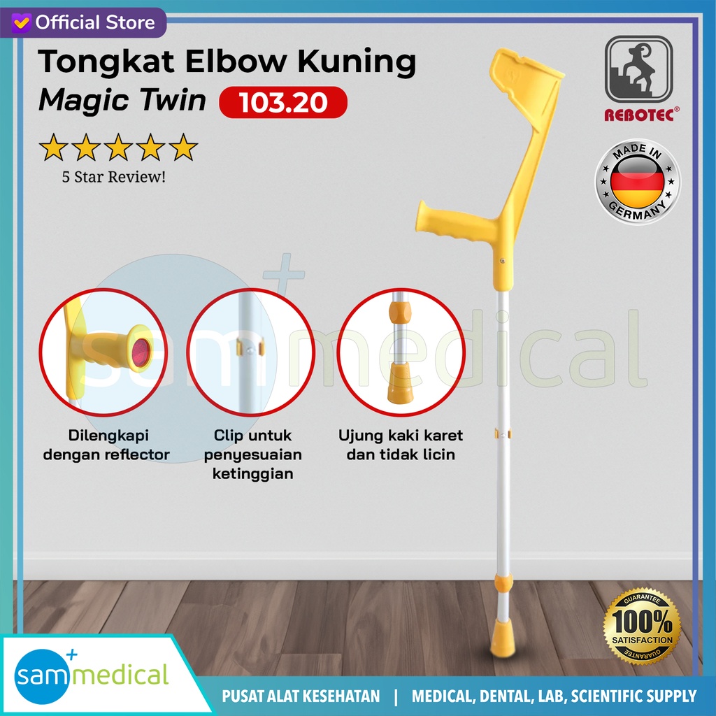 [00120230127] Rebotec Magic Twin Yellow / Tongkat Elbow Kuning 103.20