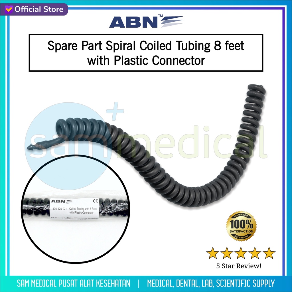 [00120230138] ABN Spare Part Spiral Coiled Tubing 8 feet w/ Plastic Connector