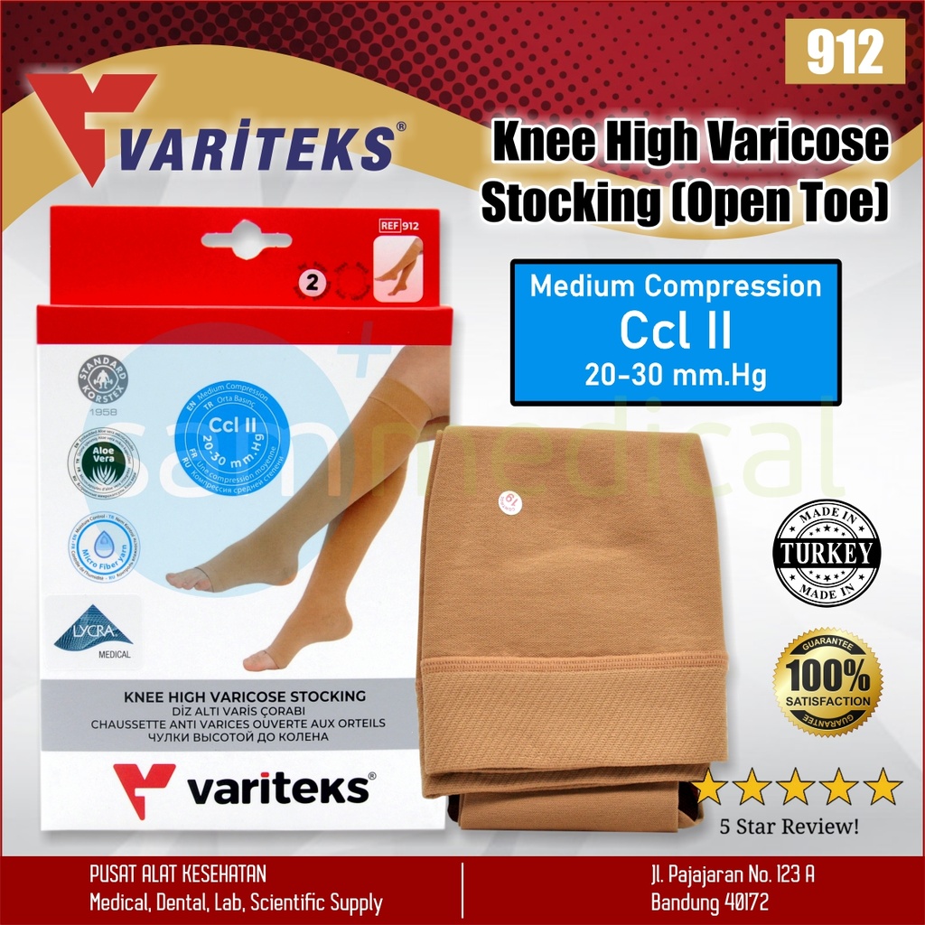 Variteks Open Toes CCL2 20-30mmHg Lutut - No 4 VAR 912