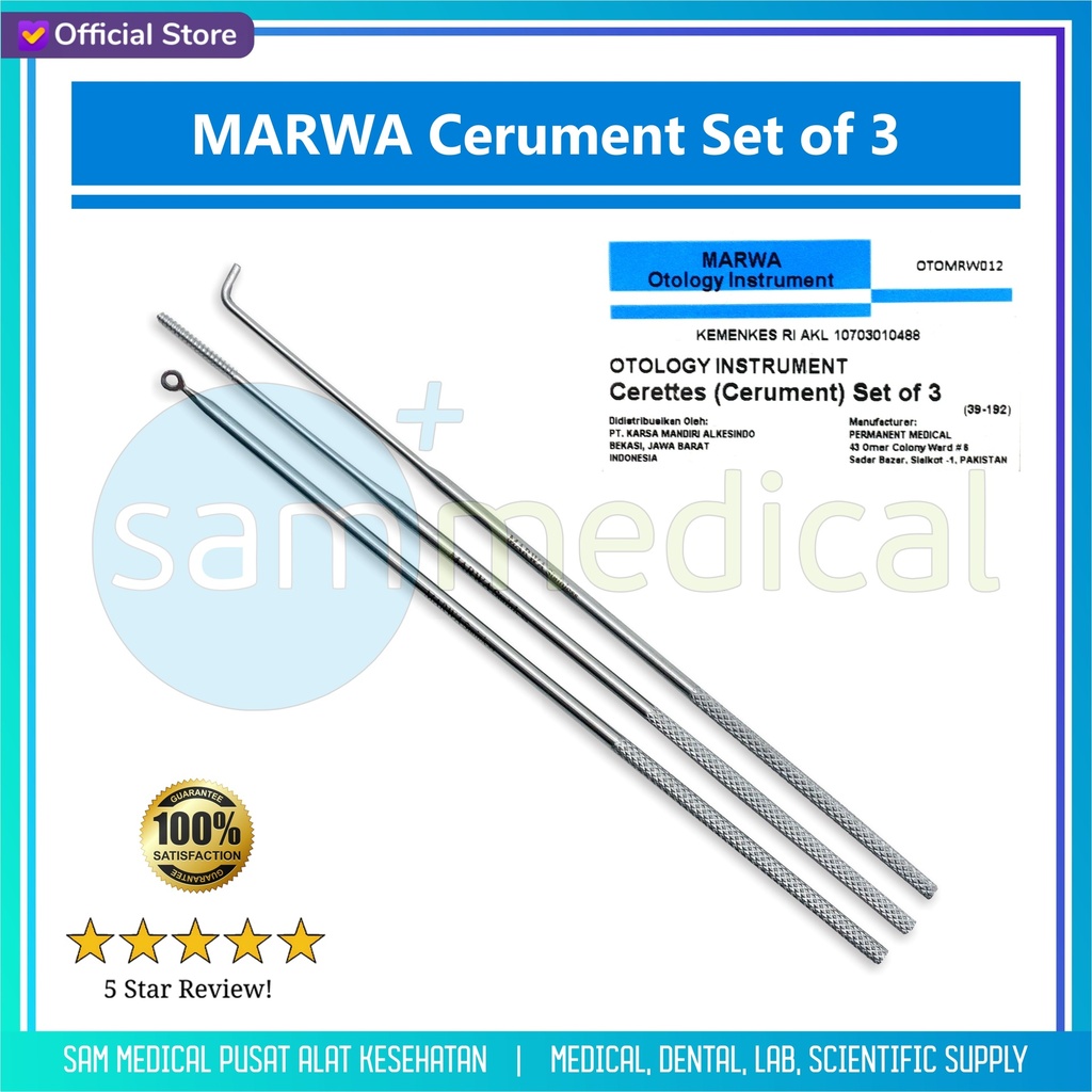 [00120230178] MARWA Cerumen Set of 3 (Cotton Aplicator, Ear Loop dan Ear Hook)