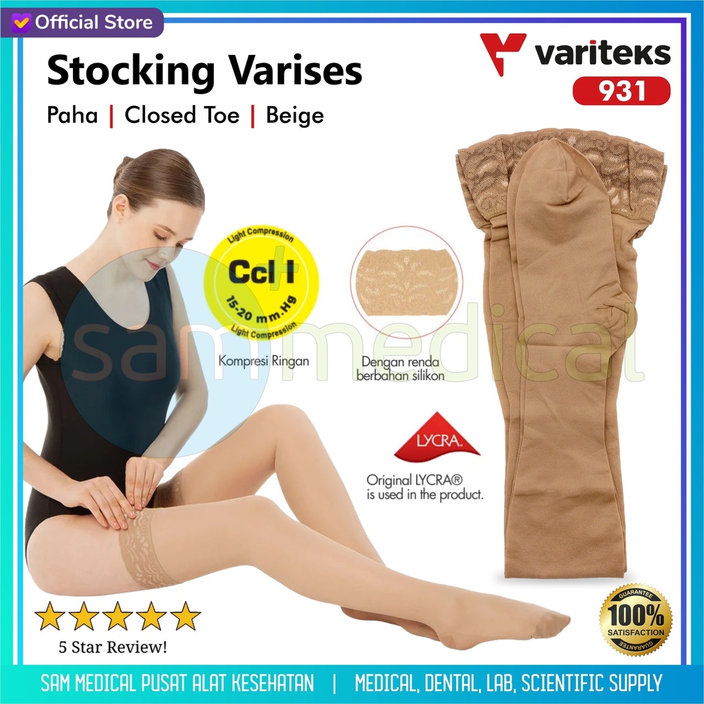 [00120230192] Variteks Stocking Varises CCL1 15-20mmHg Paha VAR 931 - L(3)