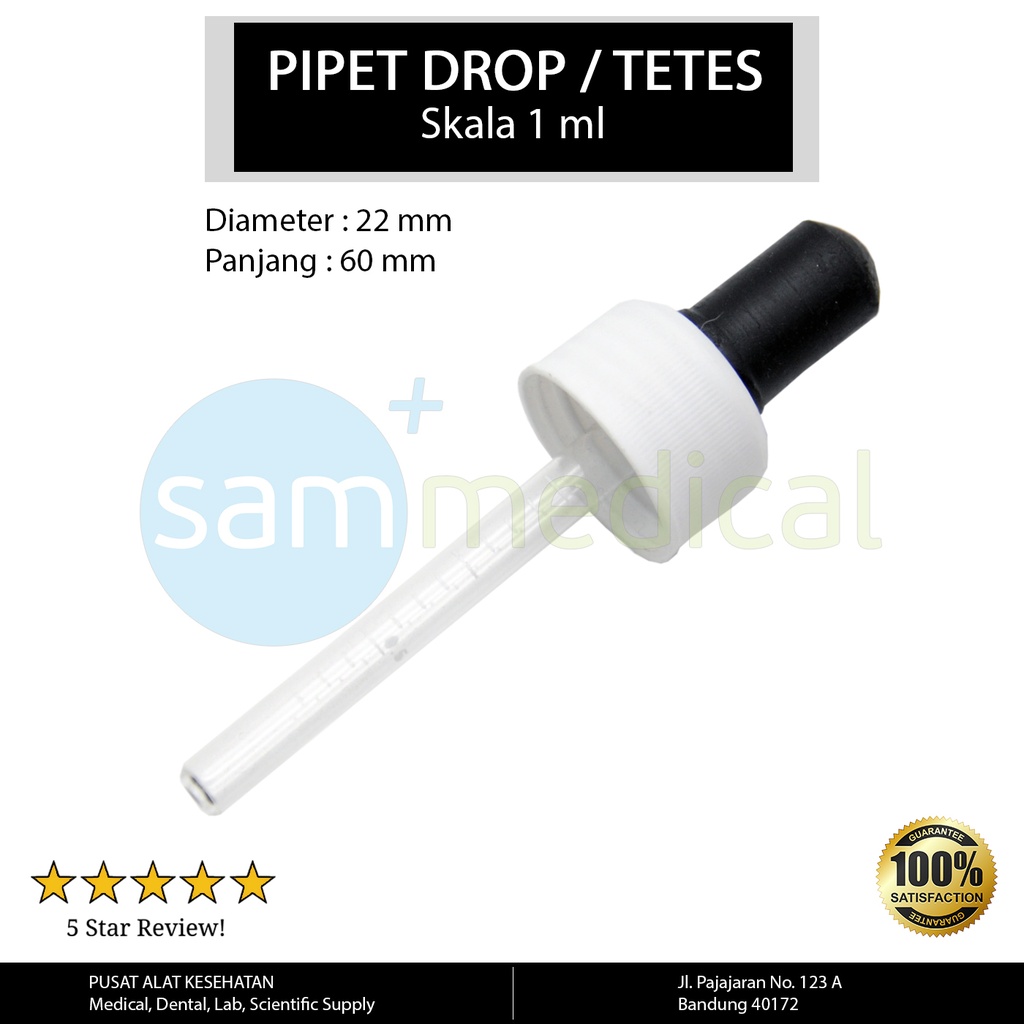 [00120230252] Pipet Tetes Obat 1 ML (Kaca)