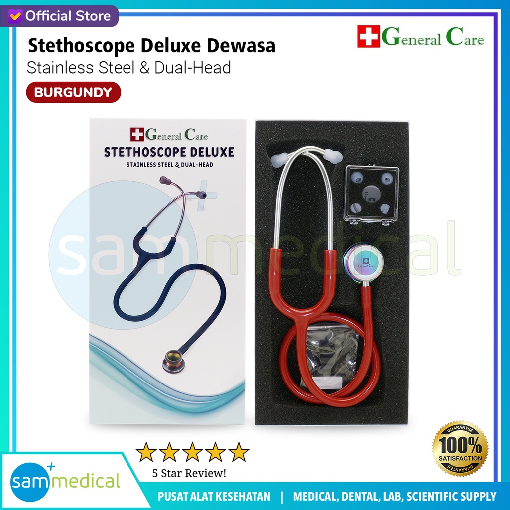 [00120230254] General Care Stethoscope Deluxe Dewasa Burgundy