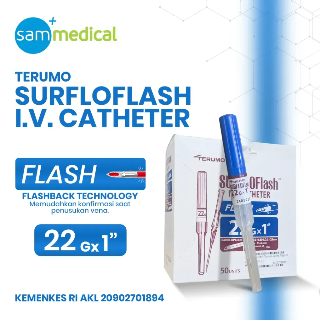 Terumo Surflo Flash IV Catheter 22G x 1"