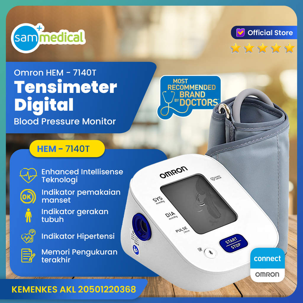 [00120230265] Omron Tensimeter - Lengan Basic - HEM 7140T1