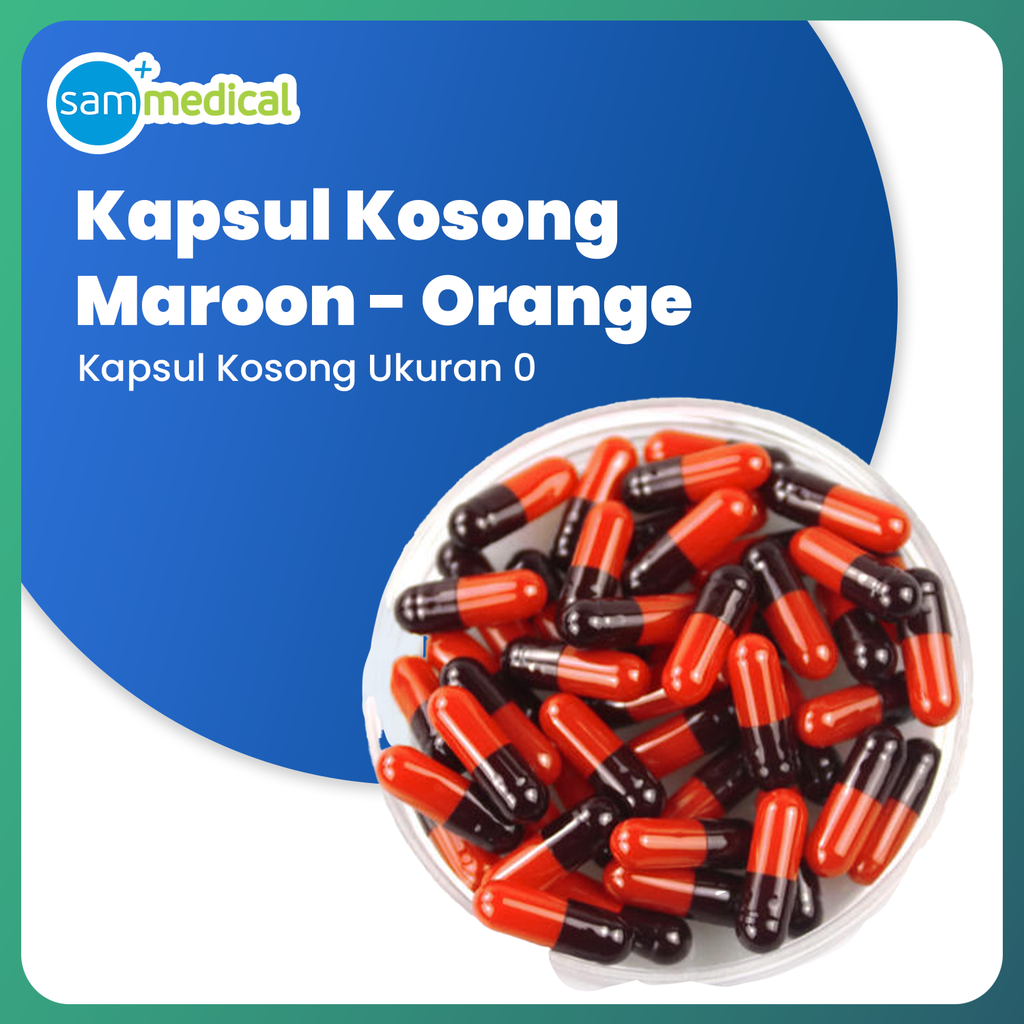[00120230308] Kapsul Kosong No 0 (500mg) - Maroon Orange