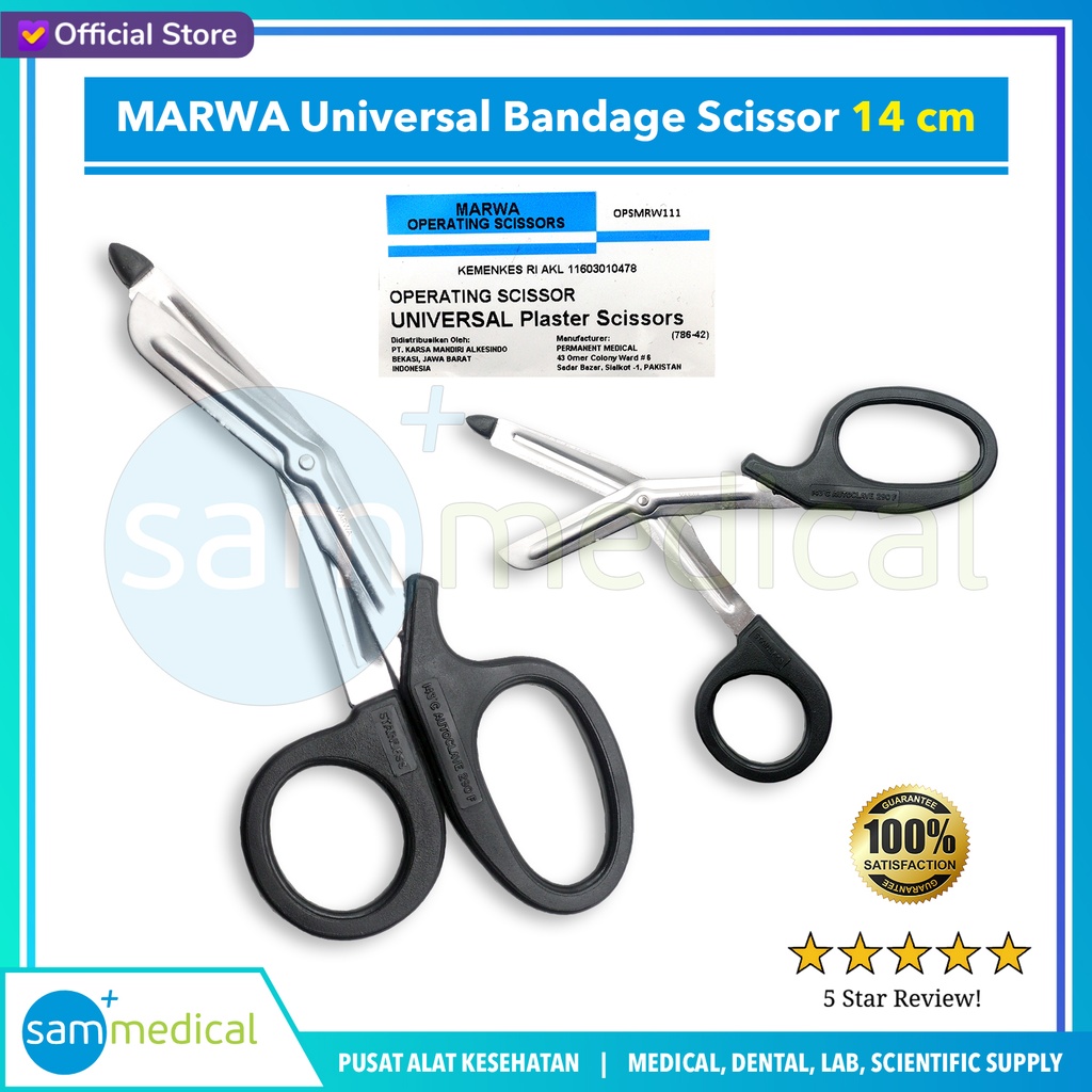 [00120230326] MARWA Universal Bandage Scissor / Gunting Bandage Plaster 18cm(786-42)