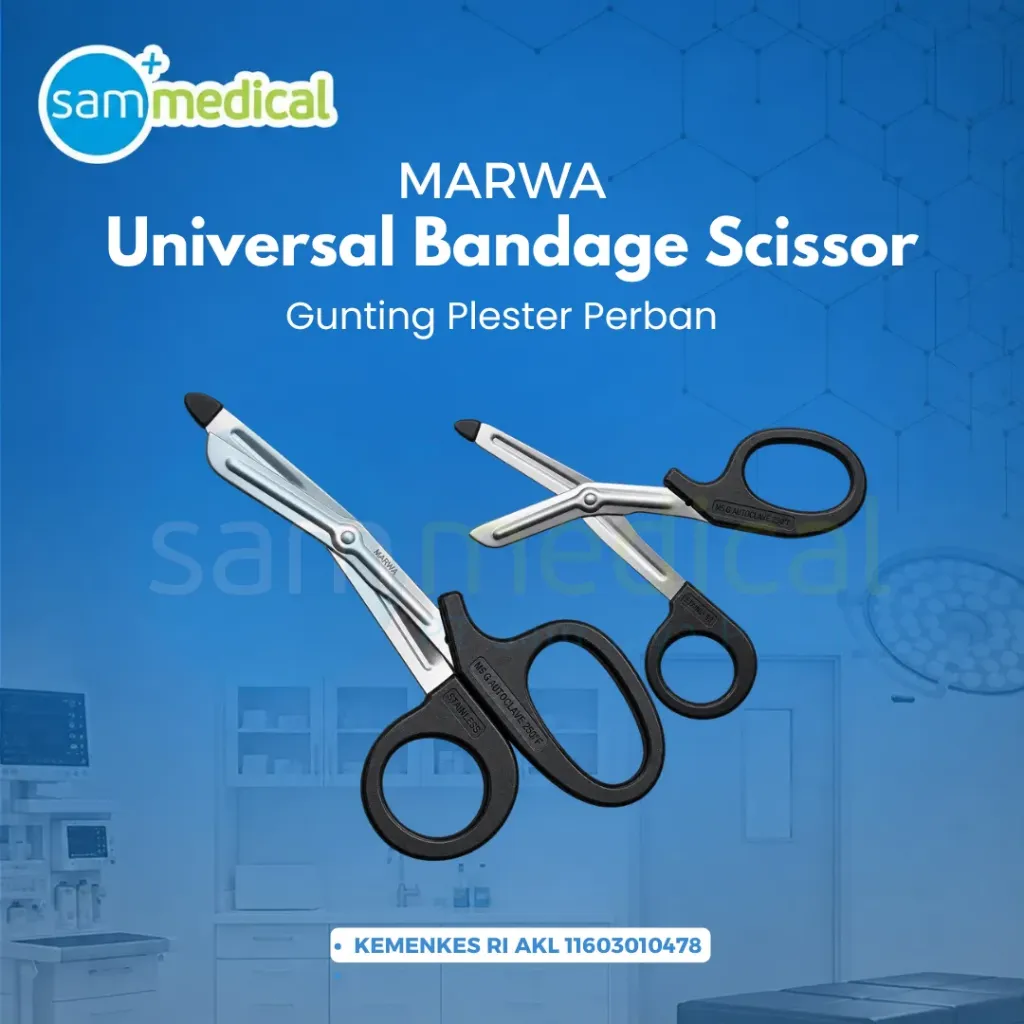 [00120230326] MARWA Universal Bandage Scissor / Gunting Bandage Plaster 18cm(786-42)