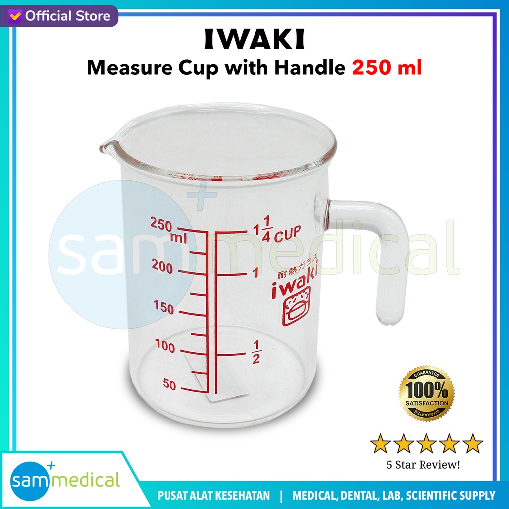 [00320230032] Iwaki Measure Cup w/ handle 250ml(M-CUP250WH)