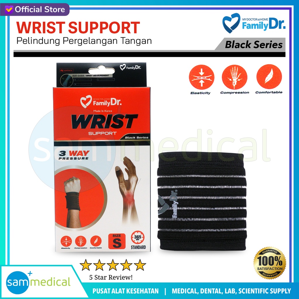 [00120230415] Family Dr Wrist Support Size M (BLACK SERIES)